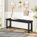 Grondin Industrail Style Dining Bench 2 Pieces Set, Wooden & Steel Dining Benches Set of 2, Durable and Stable Entryway Benches