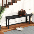 Grondin Industrail Style Dining Bench 2 Pieces Set, Wooden & Steel Dining Benches Set of 2, Durable and Stable Entryway Benches