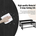 Grondin Industrail Style Dining Bench 2 Pieces Set, Wooden & Steel Dining Benches Set of 2, Durable and Stable Entryway Benches