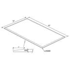 Rectangular Casual Clear Tempered Glass Top