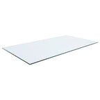 Rectangular Casual Clear Tempered Glass Top