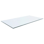Rectangular Casual Clear Tempered Glass Top