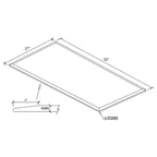 Rectangular Casual Clear Tempered Glass Top