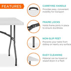 8 ft. Multi-Functional Fold-in-Half Table with Durable Resin Surface - 1