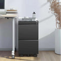 2 Drawer Metal Mobile File Cabinet,Rolling File Cabinet with Lock for Hanging Legal/Letter/A4 Size,Fully Assembled Except Wheels