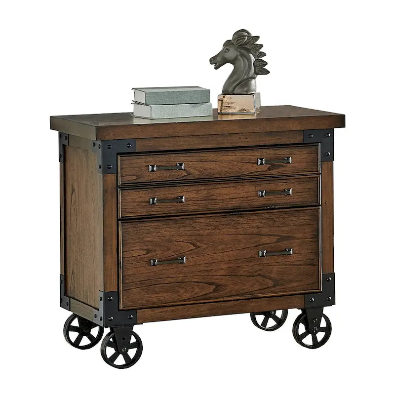 Addison Rustic Lateral File With Legal/Letter File Drawer, Office Storage, Brown