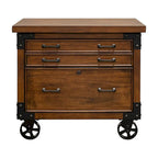 Addison Rustic Lateral File With Legal/Letter File Drawer, Office Storage, Brown