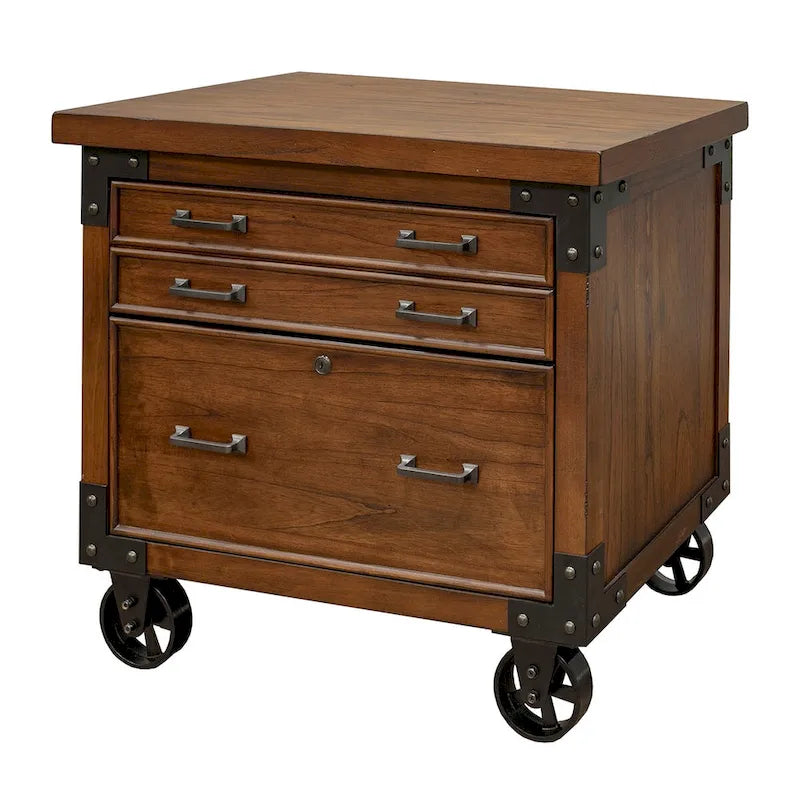 Addison Rustic Lateral File With Legal/Letter File Drawer, Office Storage, Brown