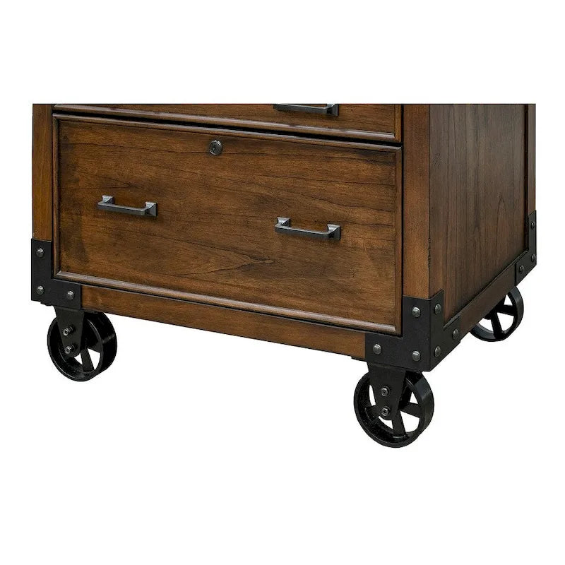 Addison Rustic Lateral File With Legal/Letter File Drawer, Office Storage, Brown