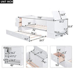 Twin Size Daybed with Trundle, Storage Arms, Charging Station, Wood Frame Sofa Bed, for Living Room Bedroom Guest Room