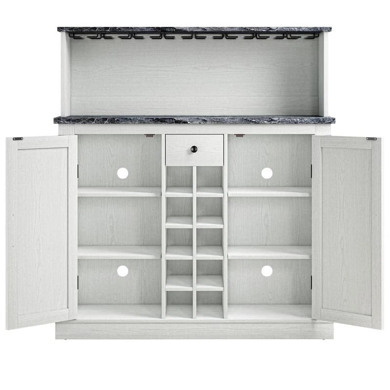 47 in. Farm Style Wood Buffet Bar Cabinet