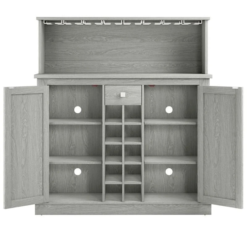 47 in. Farm Style Wood Buffet Bar Cabinet