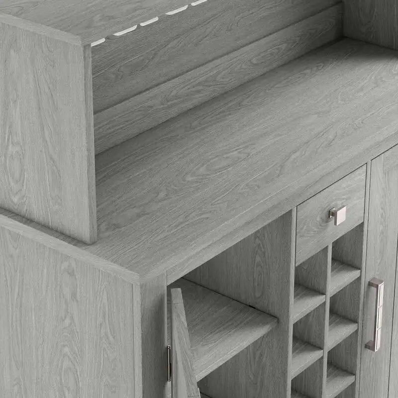 47 in. Farm Style Wood Buffet Bar Cabinet