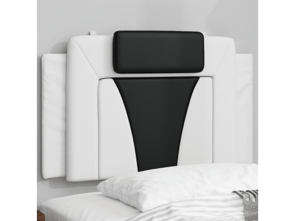 Black and white 90cm faux leather headboard cushion