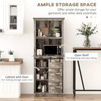 Freestanding Rustic Kitchen Buffet with Hutch,Pantry Storage Cabinet