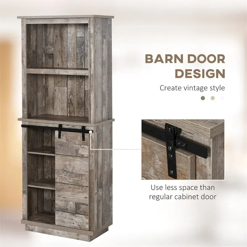 Freestanding Rustic Kitchen Buffet with Hutch,Pantry Storage Cabinet