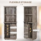 Freestanding Rustic Kitchen Buffet with Hutch,Pantry Storage Cabinet