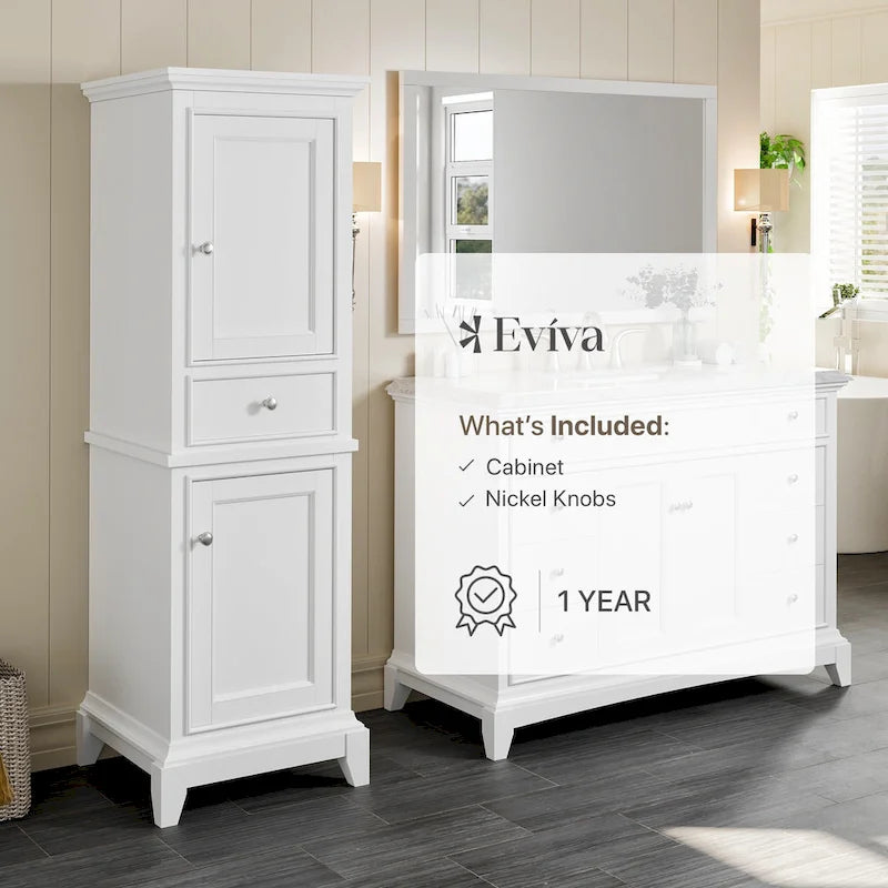 Eviva Elite Stamford 24 White Freestanding Linen Cabinet