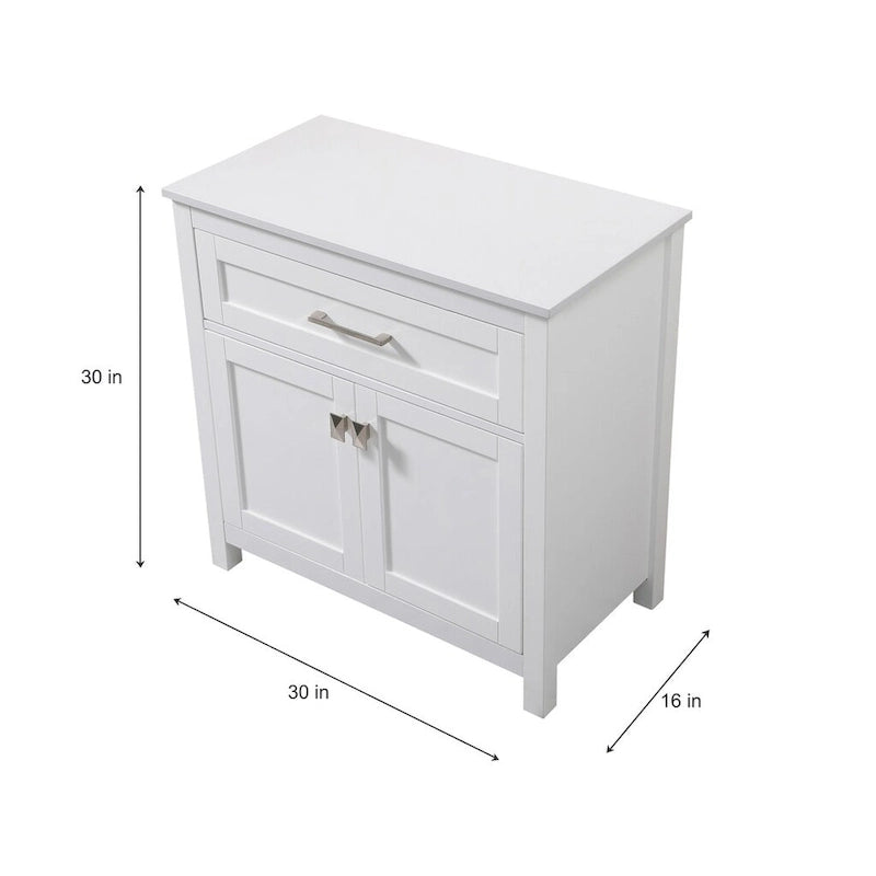 Indigo Home 30 Inch Bathroom Storage Freestanding Cabinet - 30 x 16