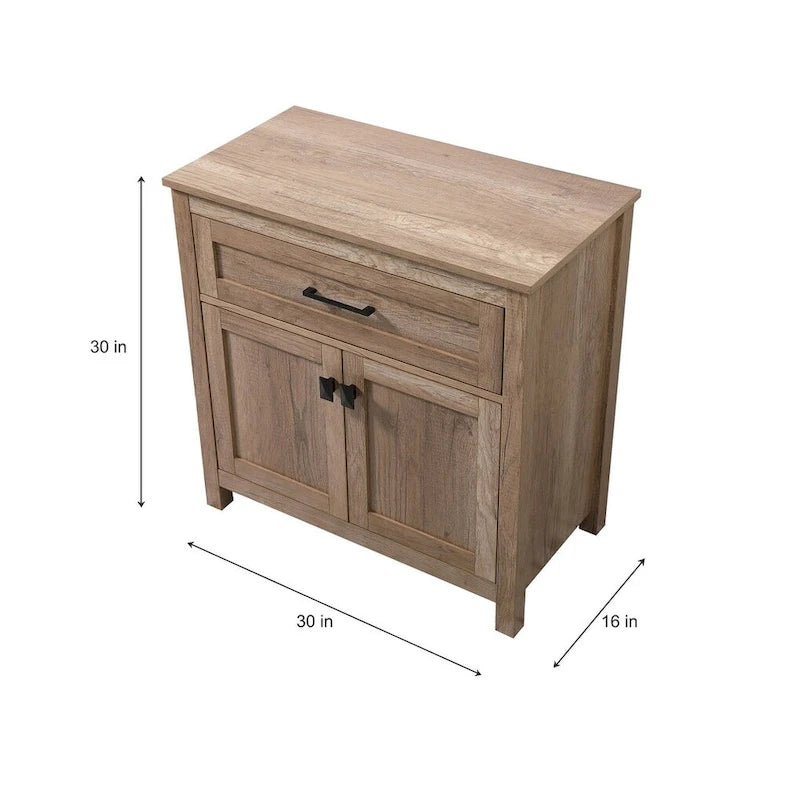 Indigo Home 30 Inch Bathroom Storage Freestanding Cabinet - 30 x 16