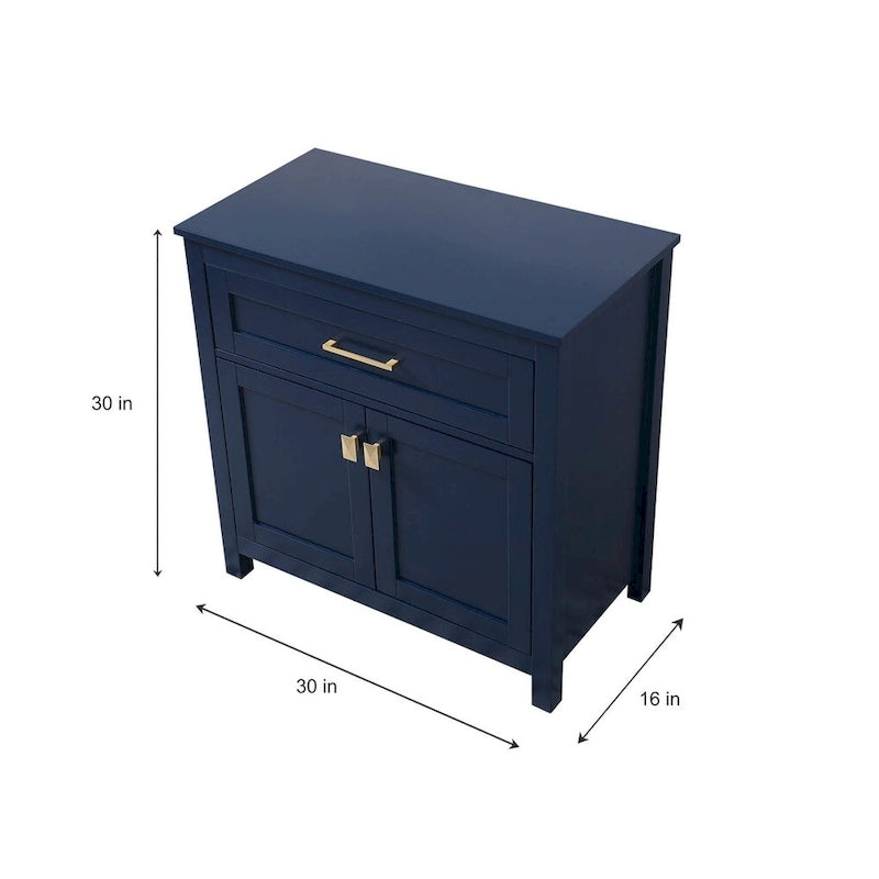 Indigo Home 30 Inch Bathroom Storage Freestanding Cabinet - 30 x 16