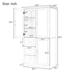 Tall and Wide Storage Cabinet with Doors for Bathroom, Three Drawers