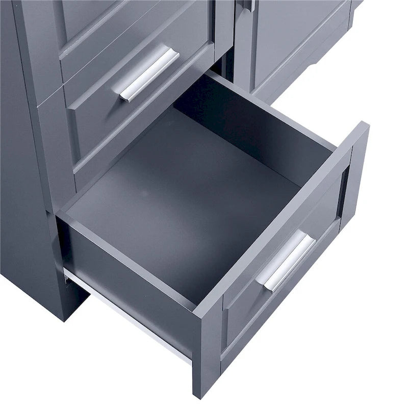 Tall and Wide Storage Cabinet with Doors for Bathroom, Three Drawers