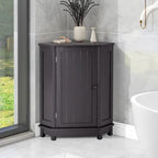 Modern Bathroom Cabinet Triangle Corner Storage Cabinet with Adjustable Shelf, MDF Board