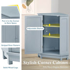 Modern Bathroom Cabinet Triangle Corner Storage Cabinet with Adjustable Shelf, MDF Board