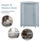 Modern Bathroom Cabinet Triangle Corner Storage Cabinet with Adjustable Shelf, MDF Board