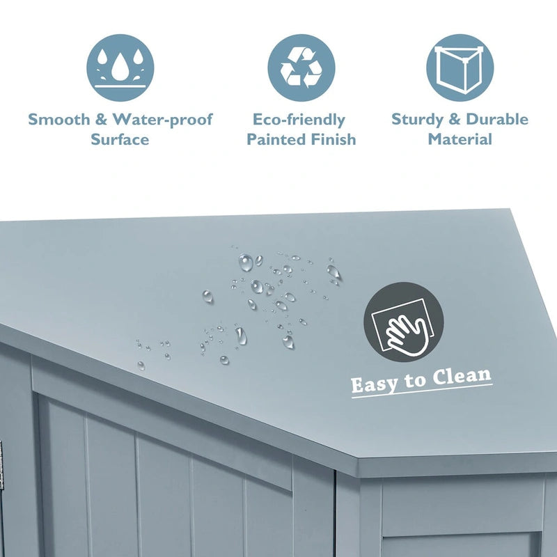 Modern Bathroom Cabinet Triangle Corner Storage Cabinet with Adjustable Shelf, MDF Board