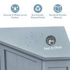 Modern Bathroom Cabinet Triangle Corner Storage Cabinet with Adjustable Shelf, MDF Board