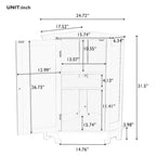 Modern Bathroom Cabinet Triangle Corner Storage Cabinet with Adjustable Shelf, MDF Board