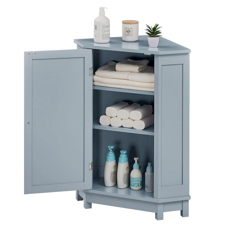 Modern Bathroom Cabinet Triangle Corner Storage Cabinet with Adjustable Shelf, MDF Board
