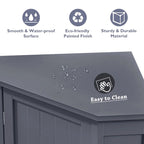 Modern Bathroom Cabinet Triangle Corner Storage Cabinet with Adjustable Shelf, MDF Board