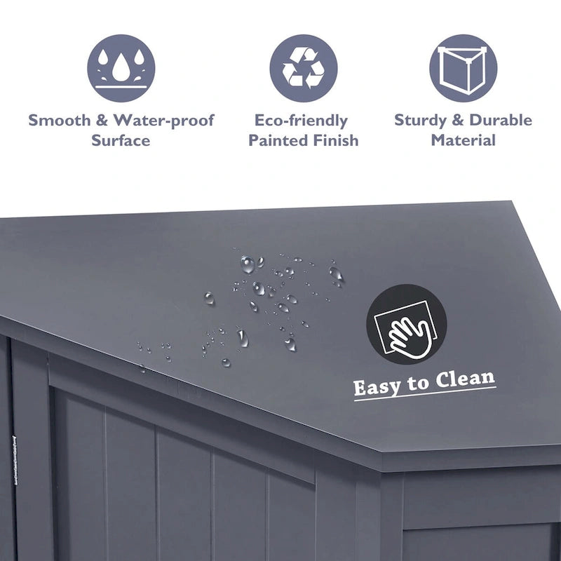 Modern Bathroom Cabinet Triangle Corner Storage Cabinet with Adjustable Shelf, MDF Board