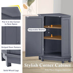 Modern Bathroom Cabinet Triangle Corner Storage Cabinet with Adjustable Shelf, MDF Board