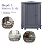 Modern Bathroom Cabinet Triangle Corner Storage Cabinet with Adjustable Shelf, MDF Board
