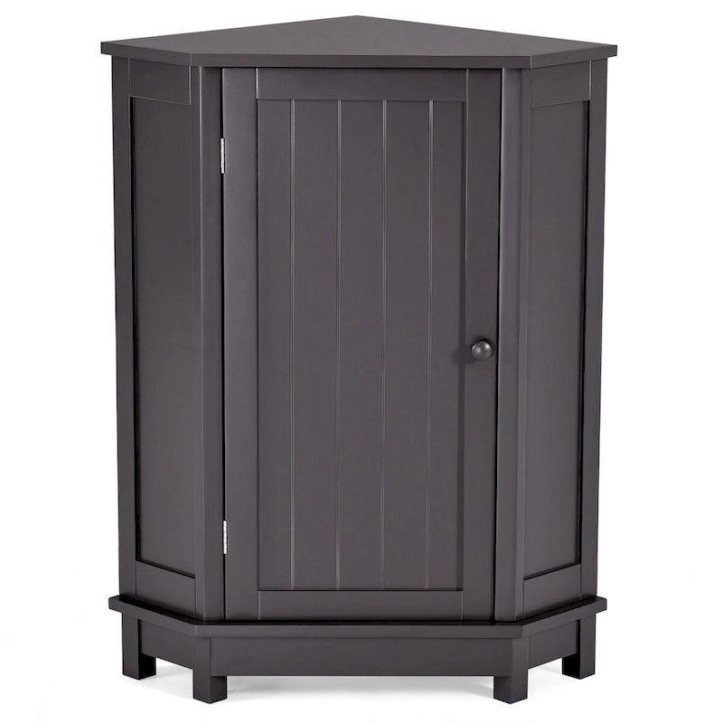 Modern Bathroom Cabinet Triangle Corner Storage Cabinet with Adjustable Shelf, MDF Board