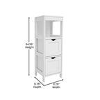 Farmhouse Bathroom Storage Organizer with Drawers and Open Shelf