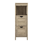 Farmhouse Bathroom Storage Organizer with Drawers and Open Shelf
