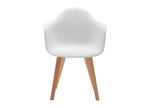 Set of 6 VIXI chairs with armrests - Polypropylene and Beech - White