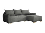 Meublori 226 Grey Corner Sofa with Sleeping Function and Bedding Box, 240x155x87cm