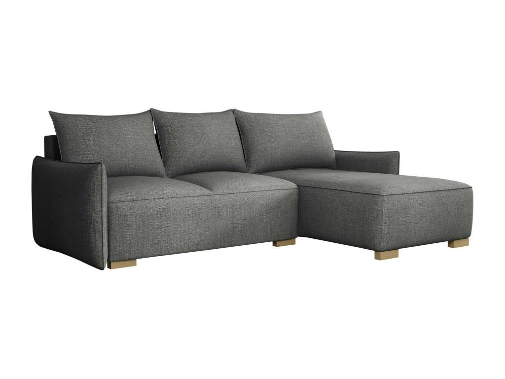Meublori 226 Grey Corner Sofa with Sleeping Function and Bedding Box, 240x155x87cm