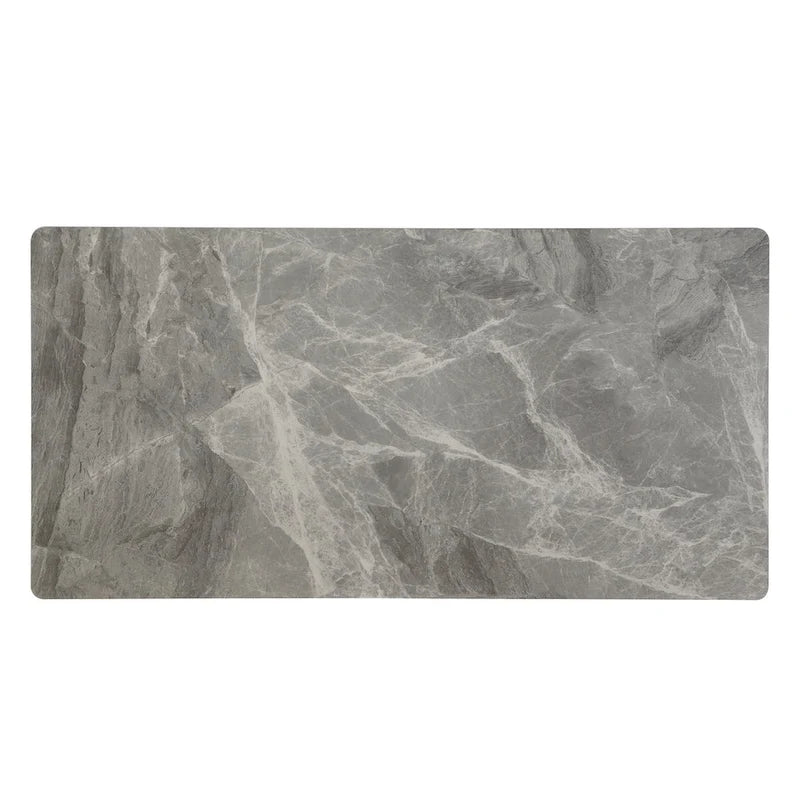 Sintered Stone Dining Table, 63 Modern Gray Rectangular Kitchen Dinner Table