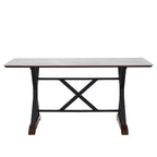 Sintered Stone Dining Table, 63 Modern Gray Rectangular Kitchen Dinner Table