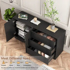 Sideboard Buffet Cabinet, Modern Kitchen Buffet Storage Cabinet with Drawer and Doors,Large Coffee Bar with Adjustable Shelves