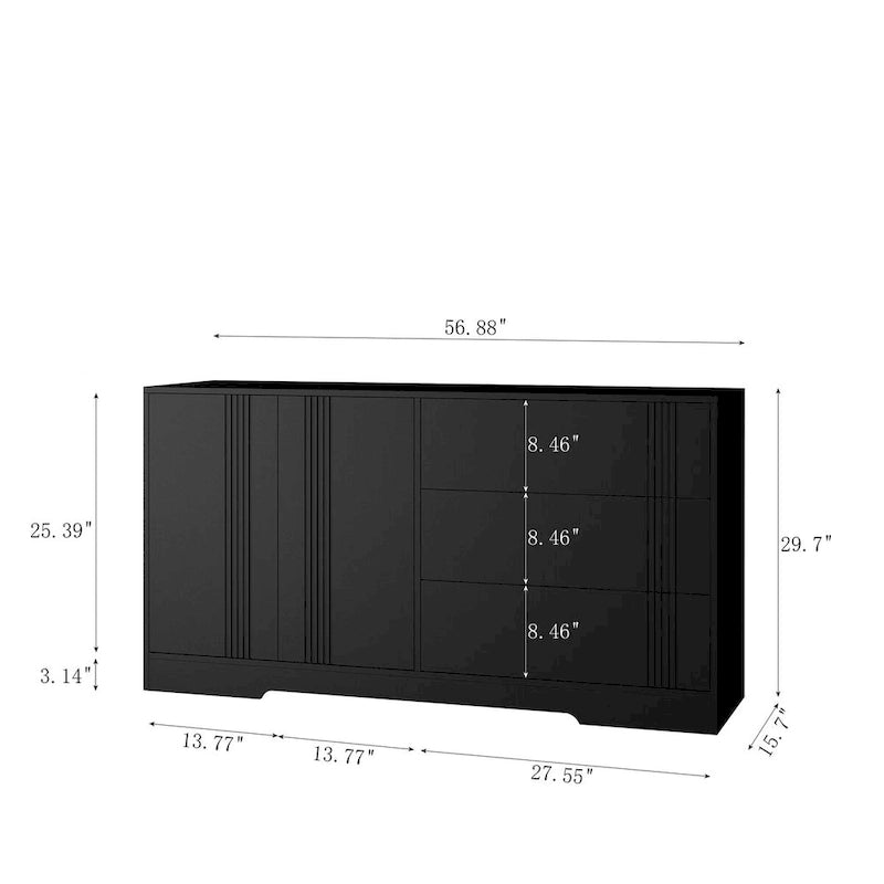 Sideboard Buffet Cabinet, Modern Kitchen Buffet Storage Cabinet with Drawer and Doors,Large Coffee Bar with Adjustable Shelves
