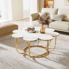 39.4 Inch Modern Flower-Shaped Coffee Centra Table for Living Room