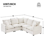 Nestfair Modern L Shape Modular Sofa 5 Seat Chenille Sectional Couch Set with 2 Pillows Included